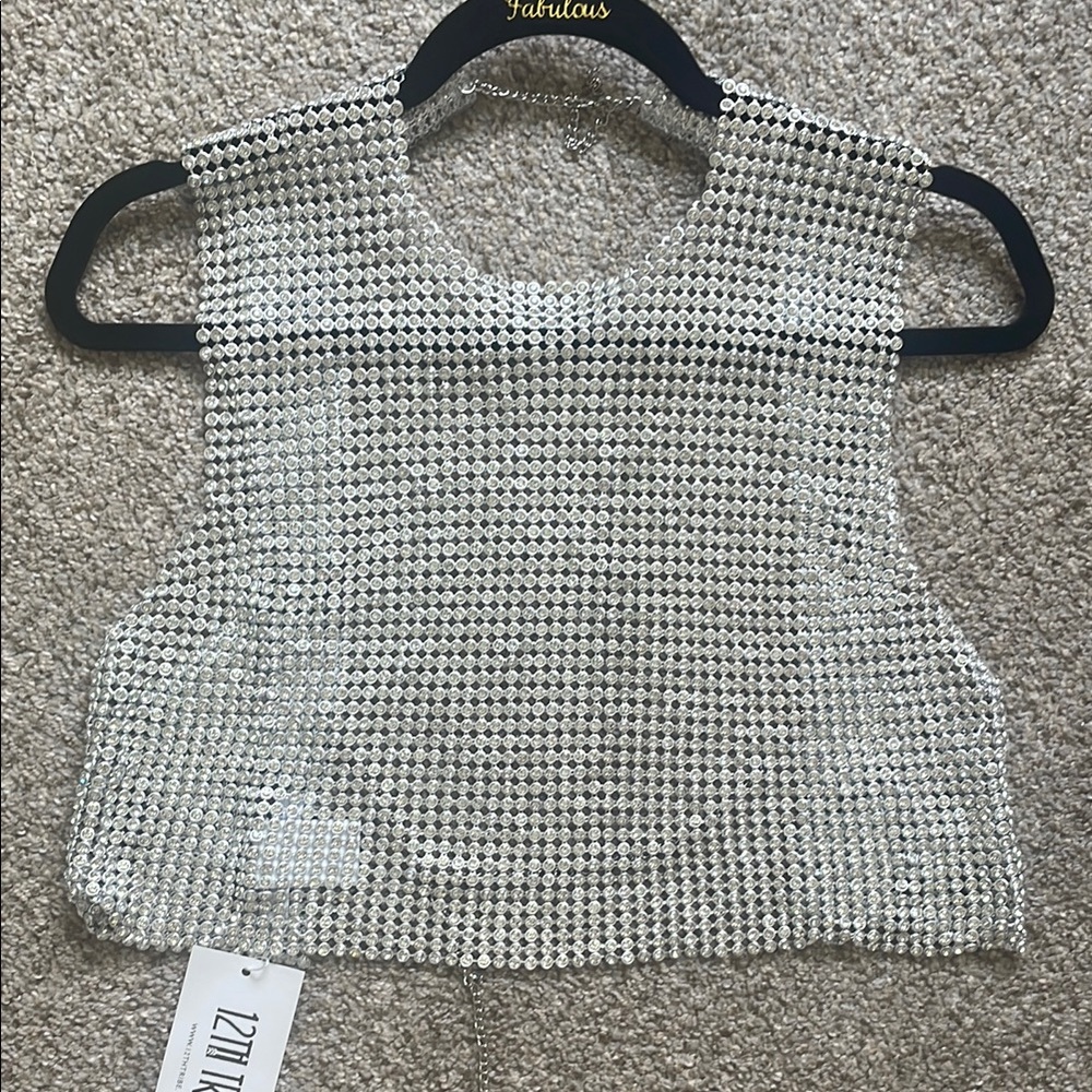 12th Tribe Silver Crop Top